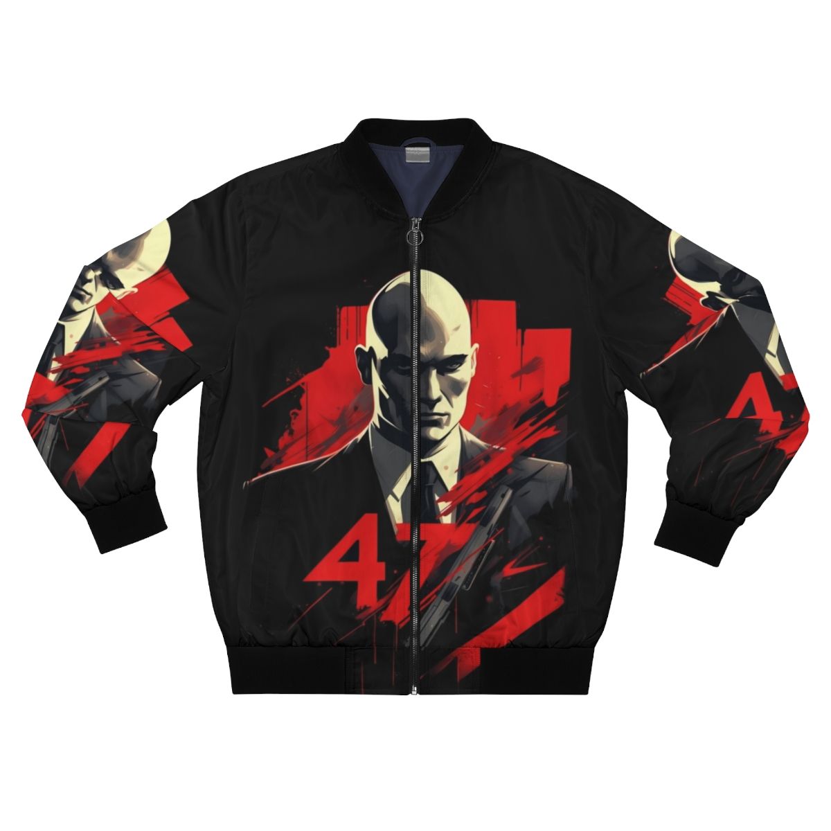 Agent 47 Bomber Jacket, a stylish gaming jacket for Hitman fans