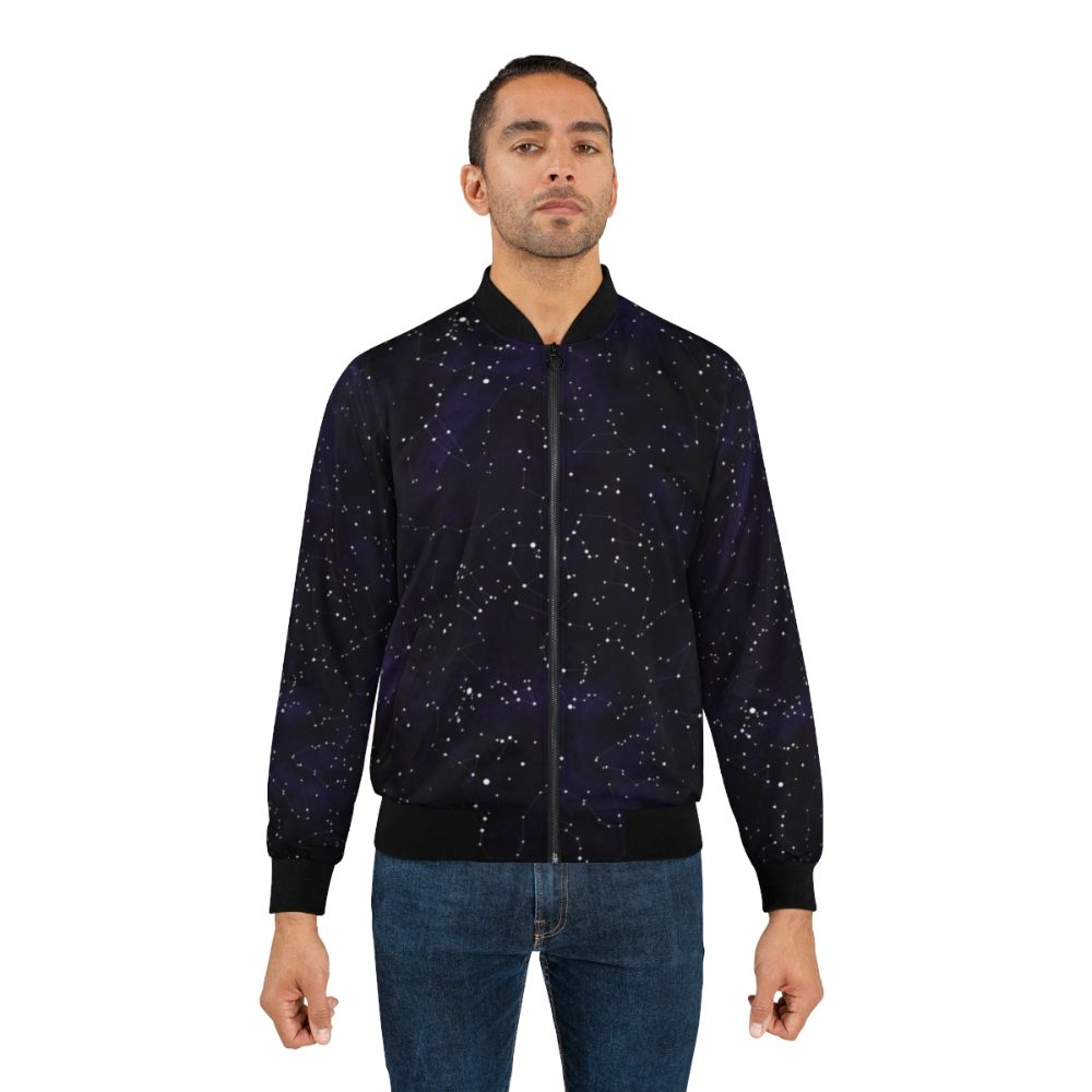 Bomber jacket featuring a design of constellations and stars in the night sky - Lifestyle