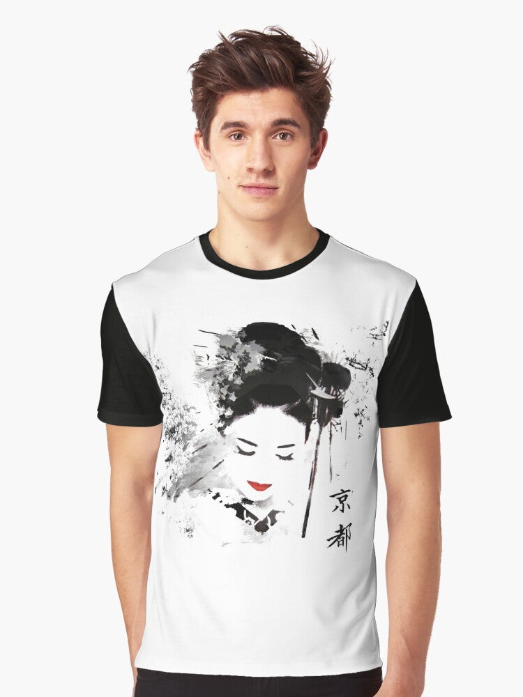 Japanese Kyoto Geisha Graphic Design T-Shirt - Men