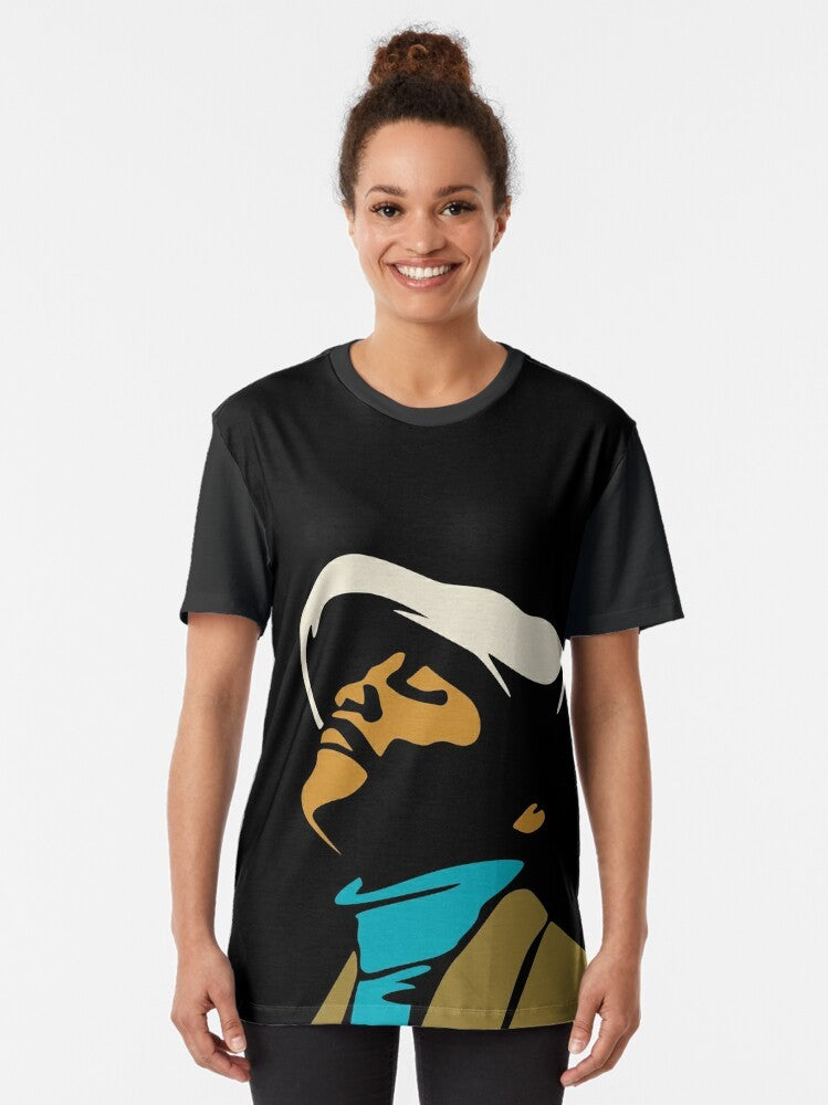 Donny Hathaway portrait graphic t-shirt featuring the legendary soul and funk singer - Women