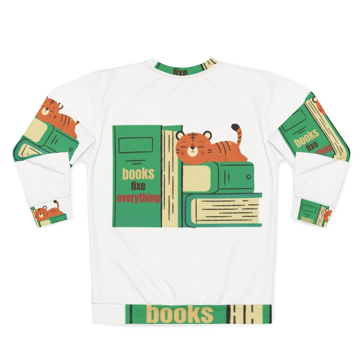 "Books Fix Everything" cozy reading sweatshirt - Back