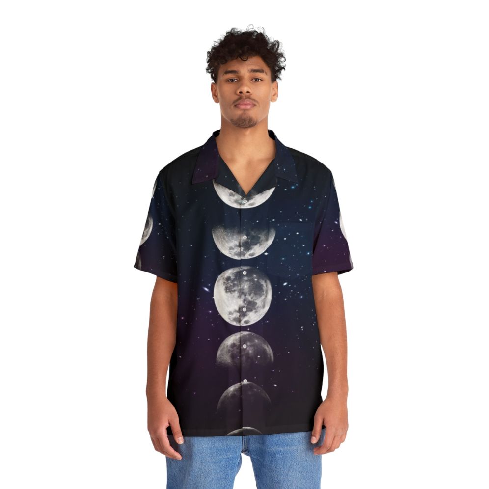 Cosmic Moon Phases Hawaiian Shirt - People Front