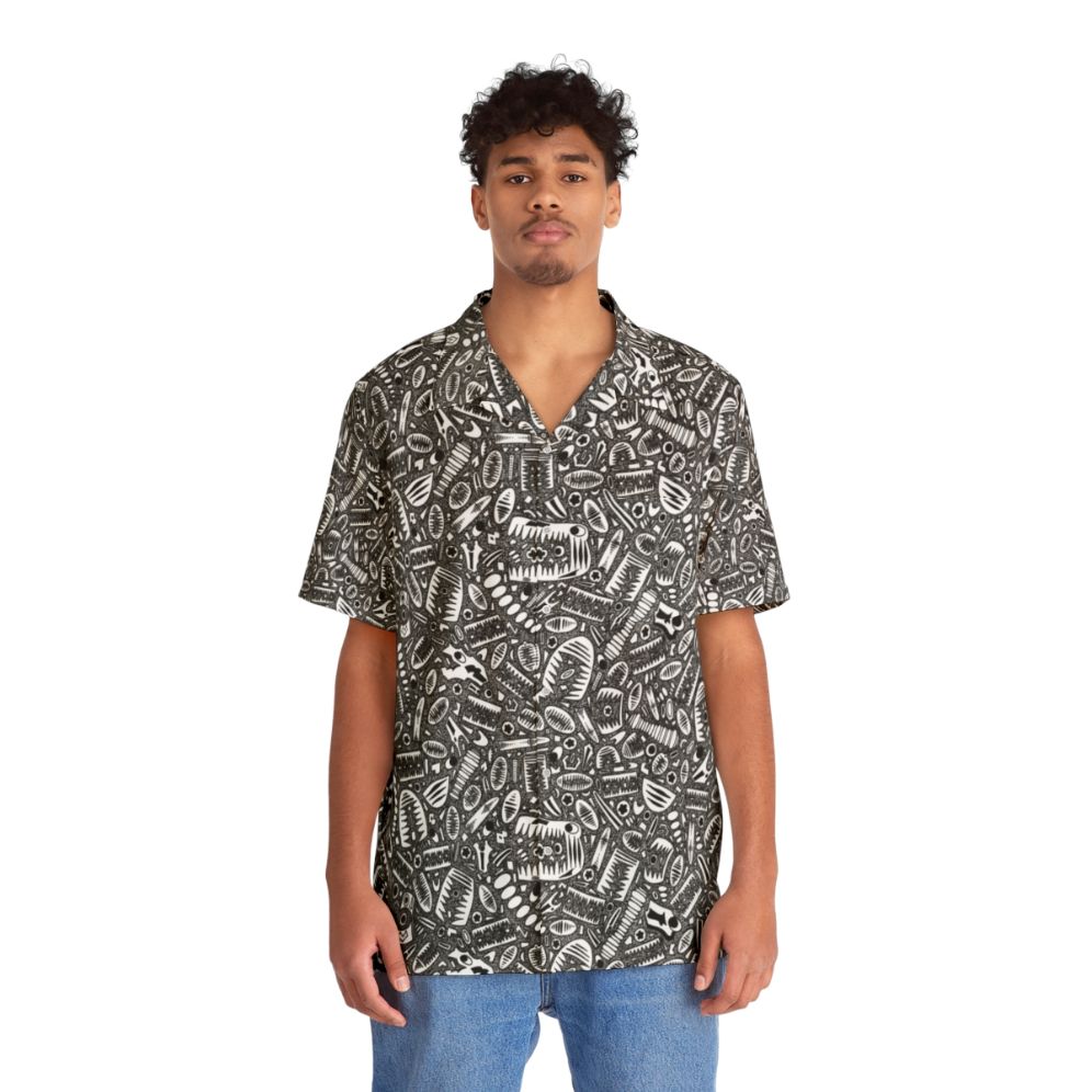 Crinoid fossil pattern Hawaiian shirt - People Front