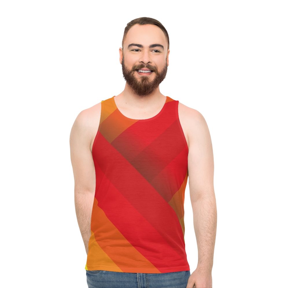 Colorblock striped unisex tank top - men