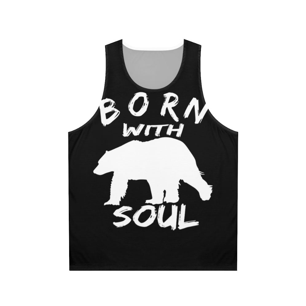 Unisex tank top with bear soul design