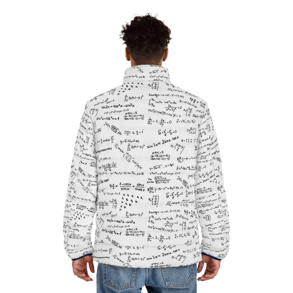 Math Formula and Numbers Puffer Jacket - men back