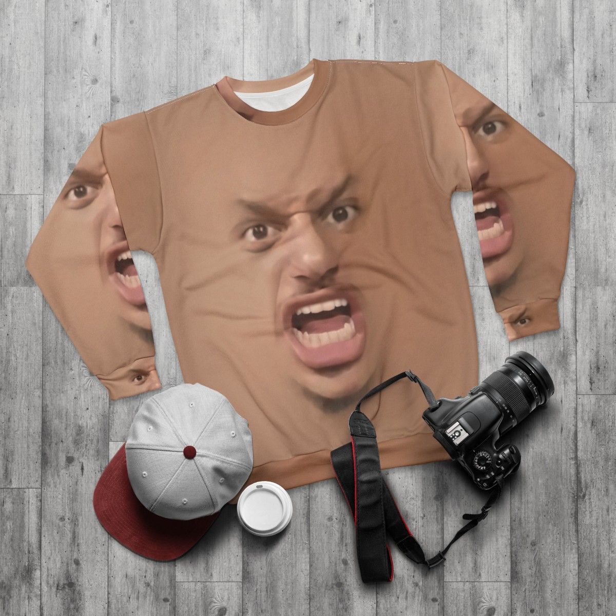 Eric Andre Yelling Sweatshirt - flat lay