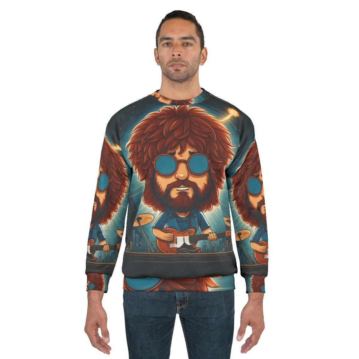 Jeff Lynne and Electric Light Orchestra 'Mr. Blue Sky' retro-style graphic sweatshirt - men