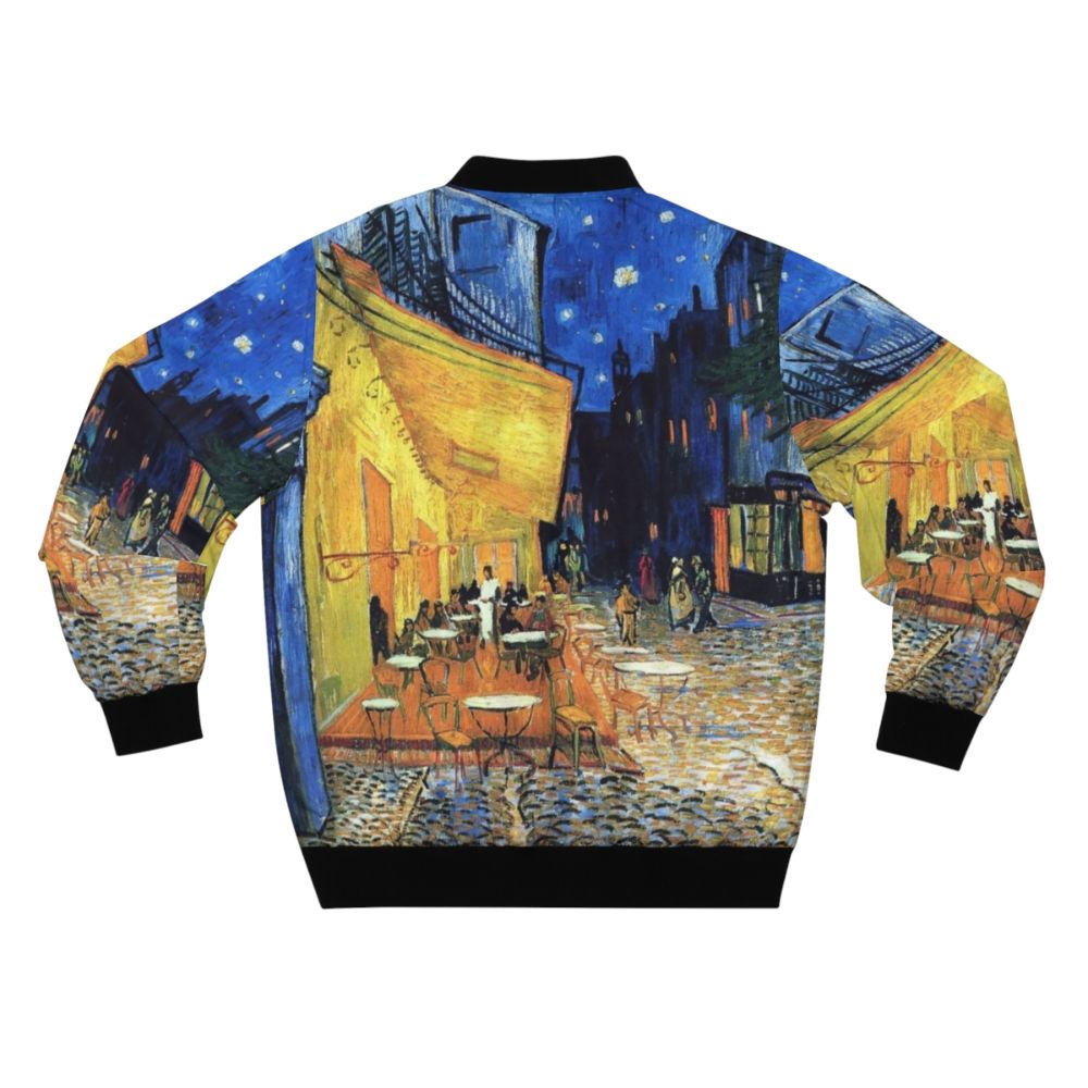 Vincent Van Gogh's "Cafe Terrace at Night" print on a bomber jacket - Back