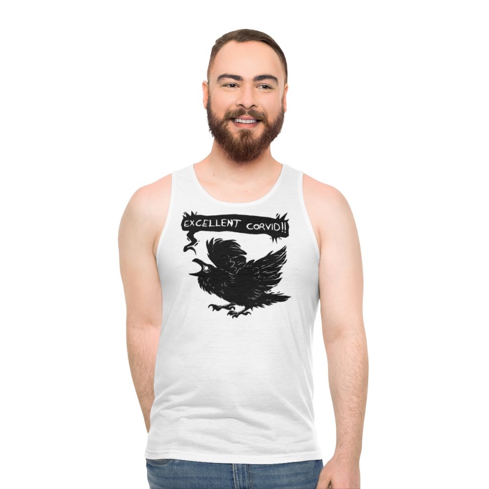 Corvid graphic tank top - men