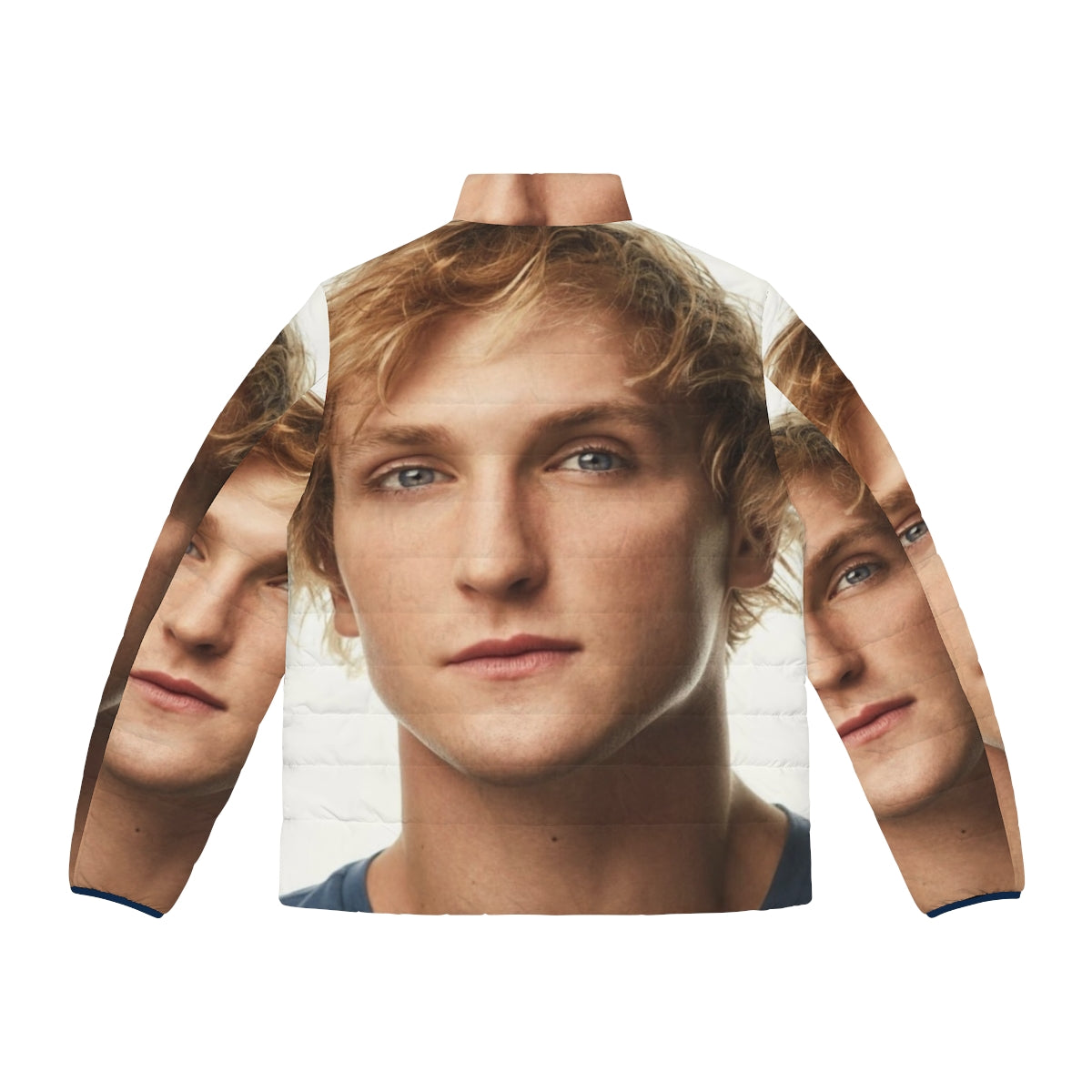 Logan Paul wearing his signature puffer jacket, focus keyword: logan paul puffer jacket - Back