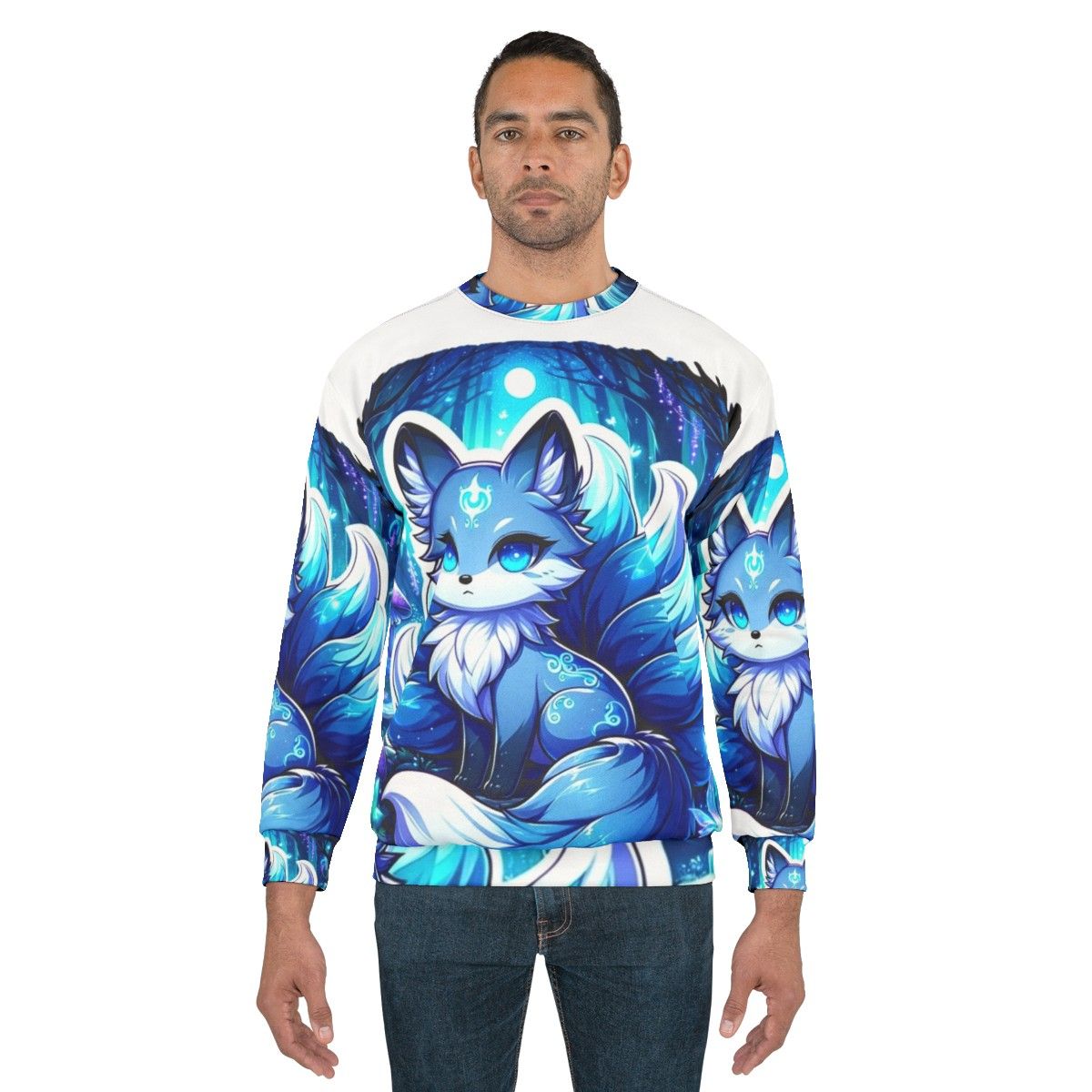 Mystic azure fox legendary animals sweatshirt - men