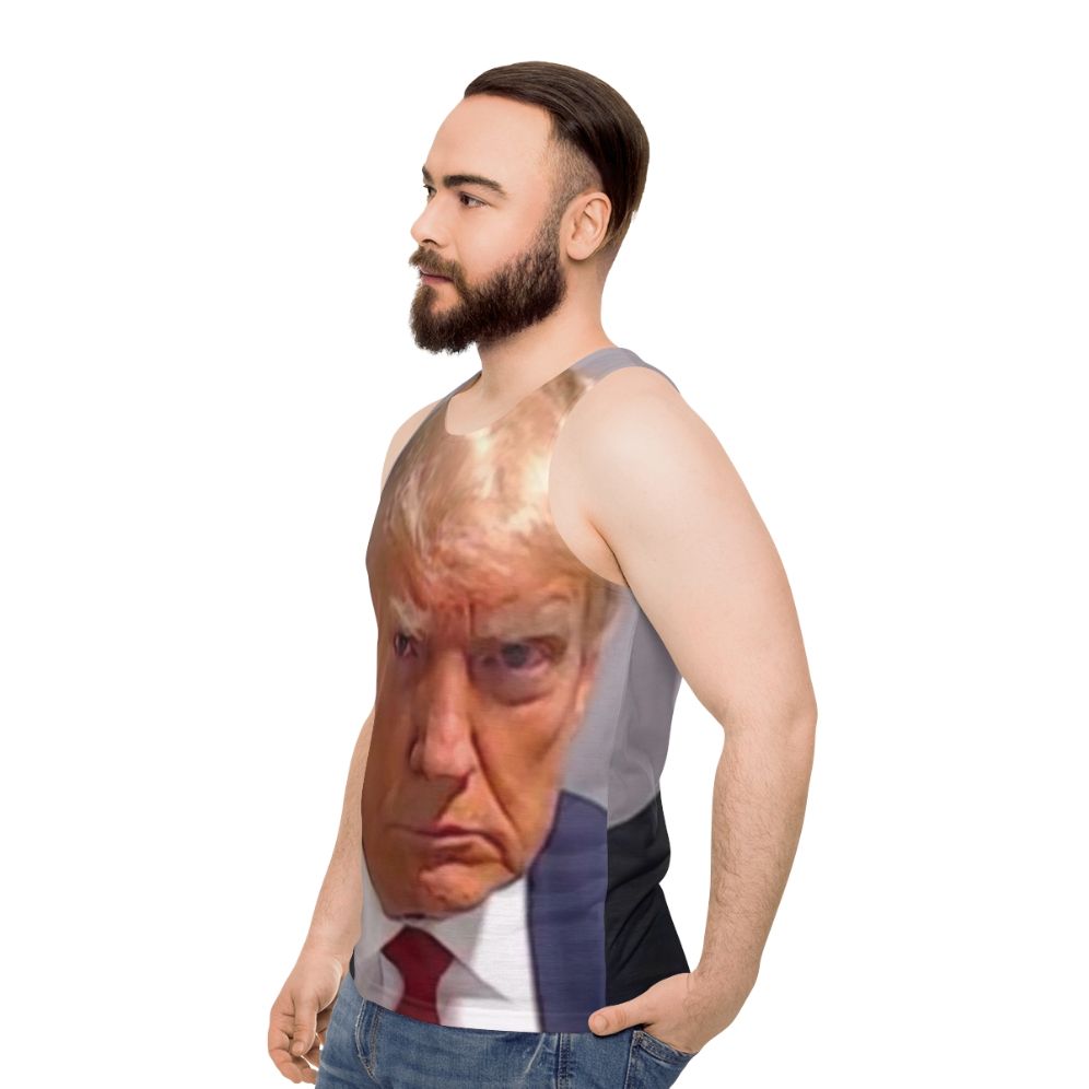 Donald Trump Mugshot Unisex Tank Top - men side