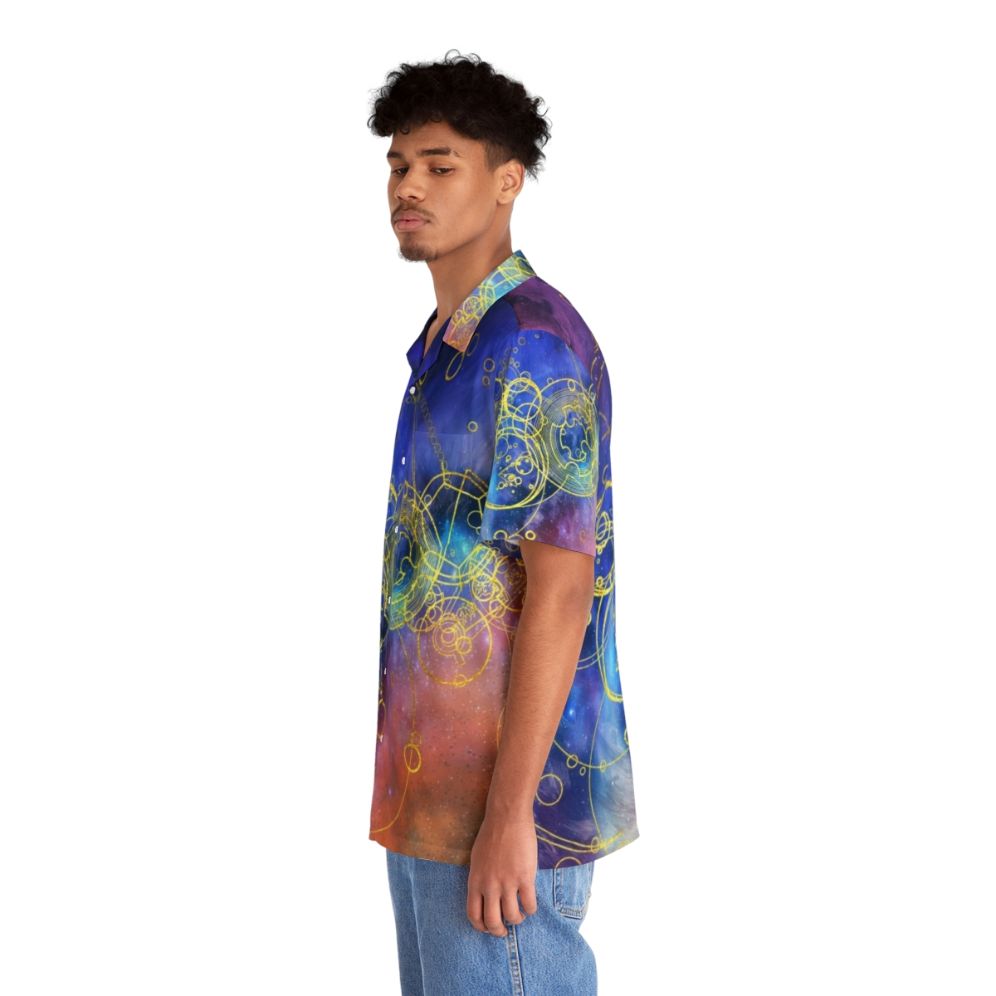 Time Lord Hawaiian Shirt Featuring Vortex Hues and Gallifreyan Motifs - People Left