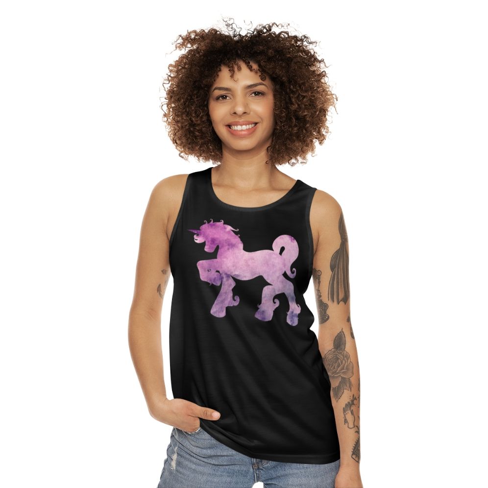 Watercolor unicorn tank top - women