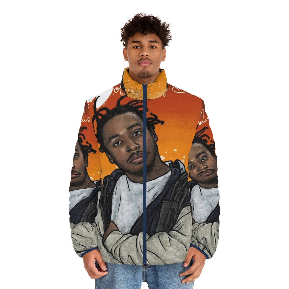 ODB Graffiti 1 Puffer Jacket featuring a portrait of the legendary rapper Ol' Dirty Bastard - men front