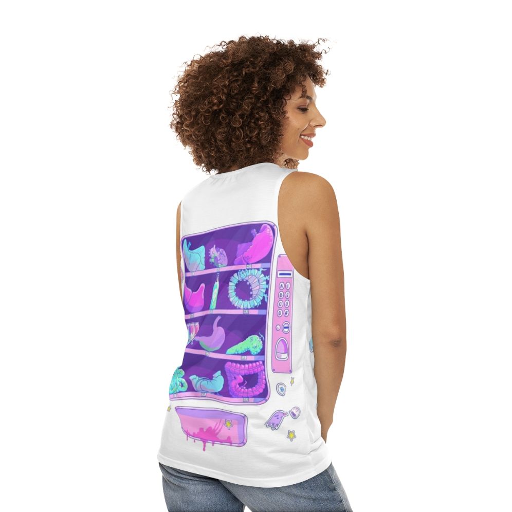 Pastel goth organ-themed unisex tank top - women back