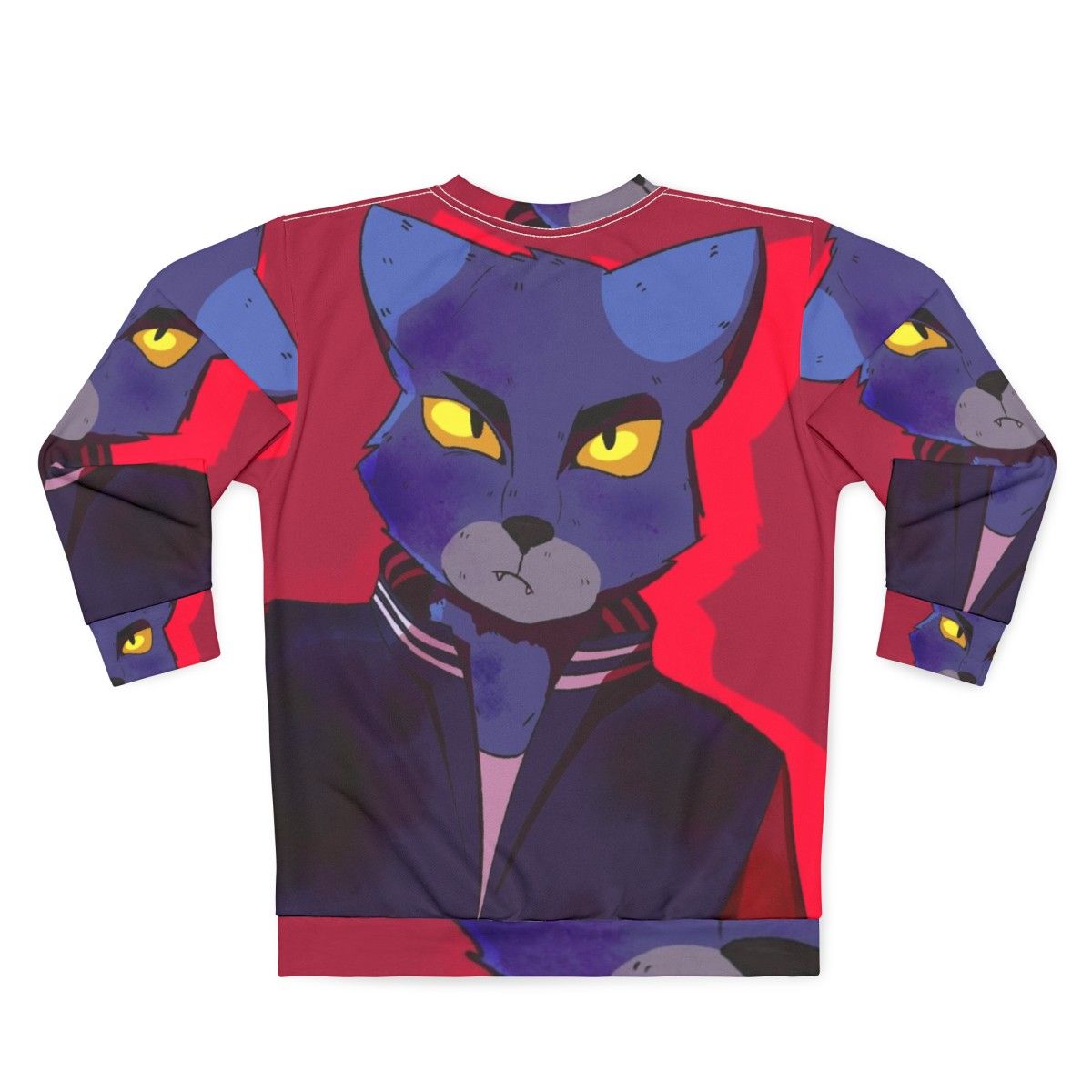 Lone Digger furry cat electronic music sweatshirt - Back