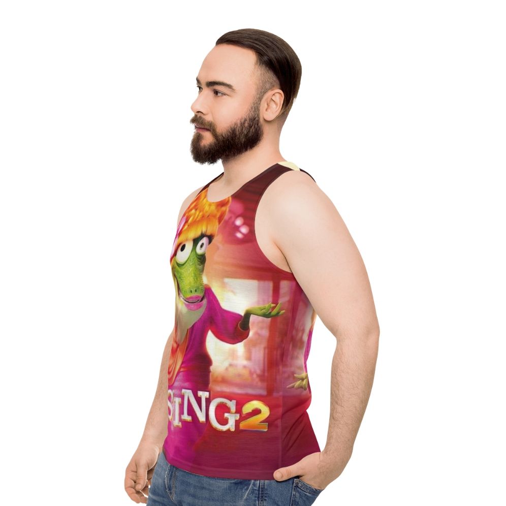 Sing 2 Unisex Tank Top featuring Buster Moon, Clay Calloway, and other characters - men side