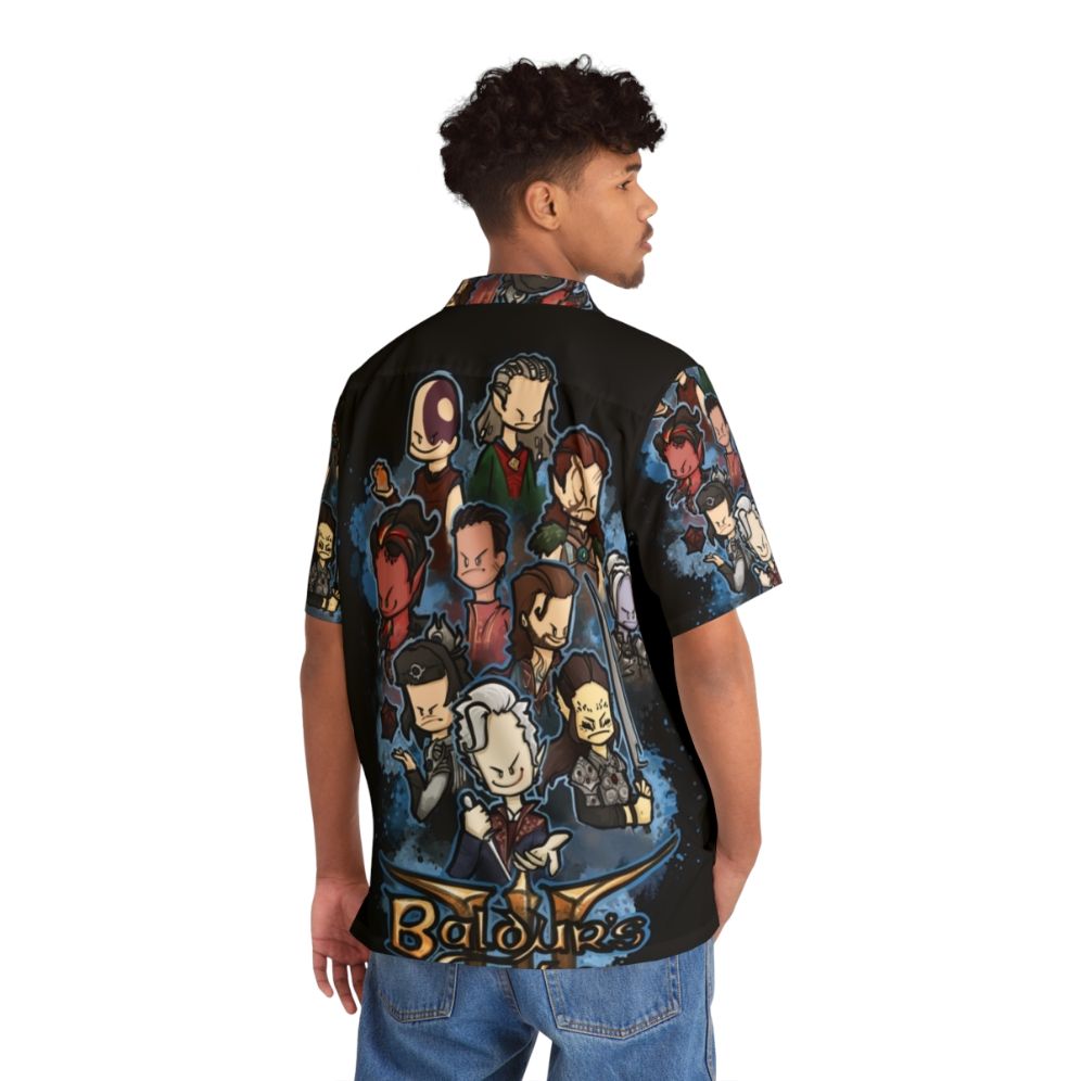 Baldur's Gate Hawaiian Shirt with Video Game Characters - People Back