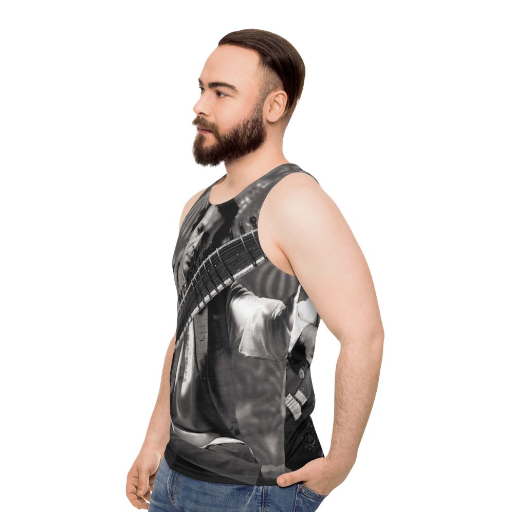 Indian sitar player wearing unisex tank top - men side