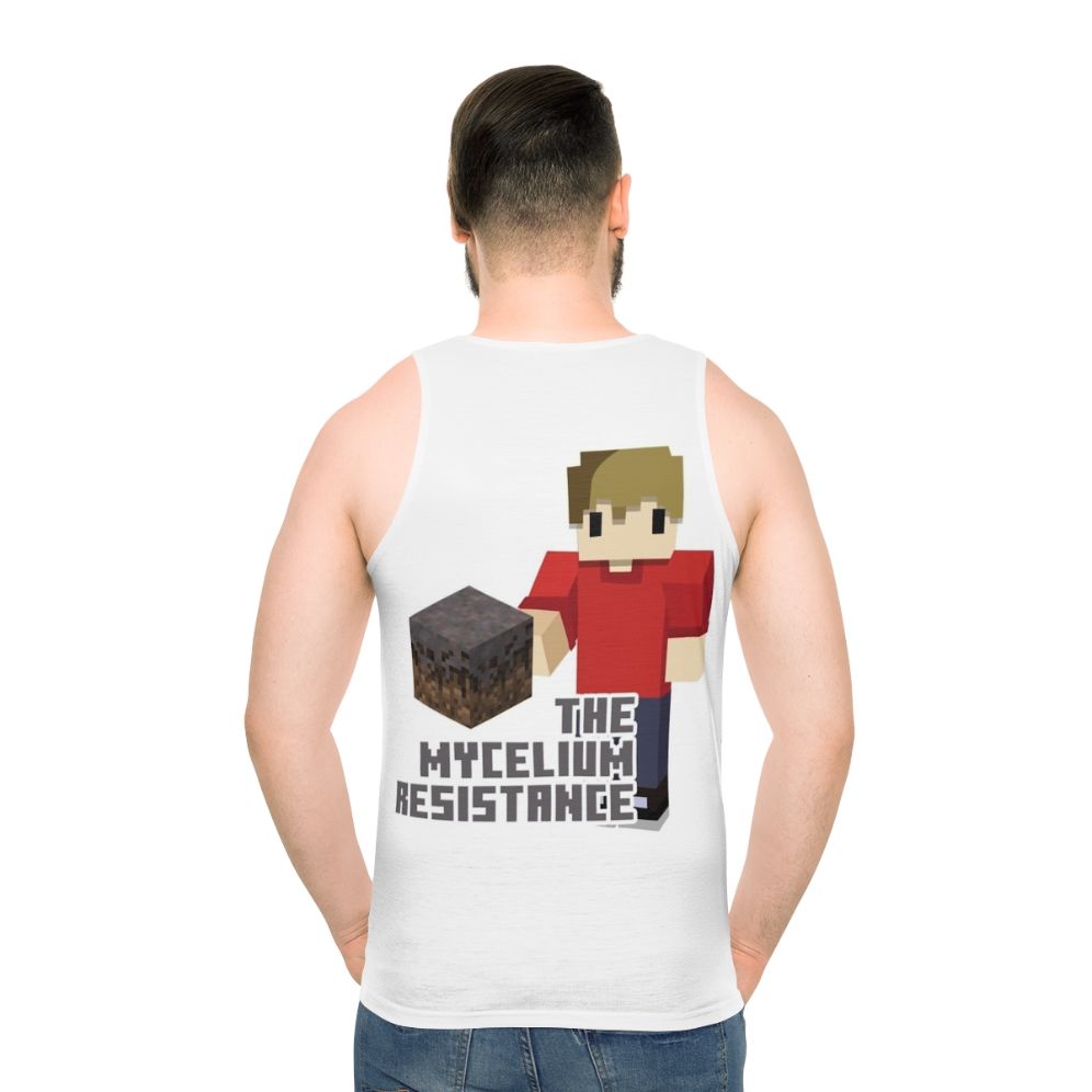 Unisex 'Mycelium Resistance' Tank Top featuring Grian from Hermitcraft - men back