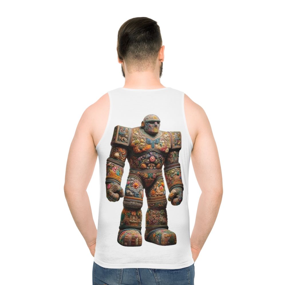 Embroidered Golem Unisex Fantasy Tank Top - men back