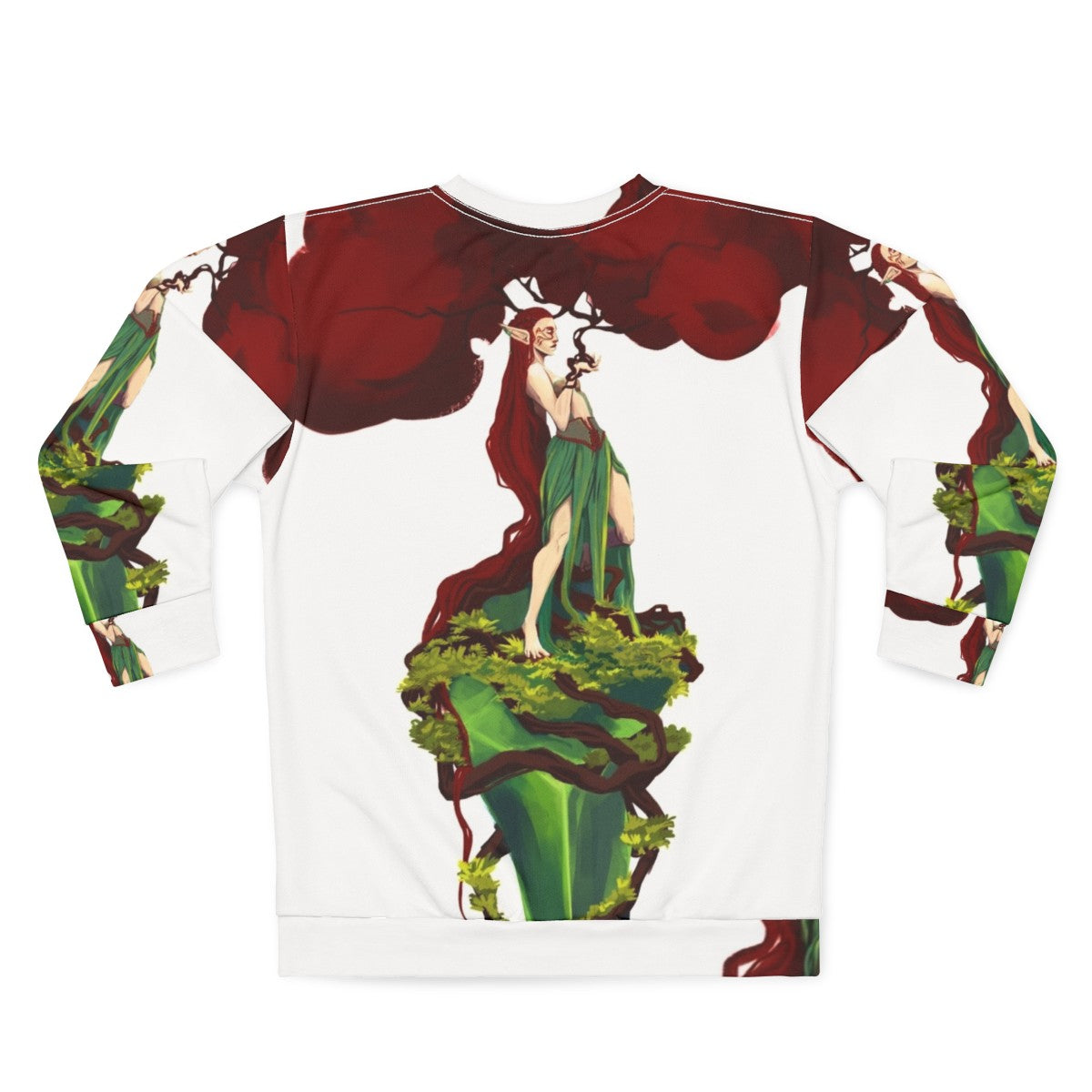 Red tree design sweatshirt - Back