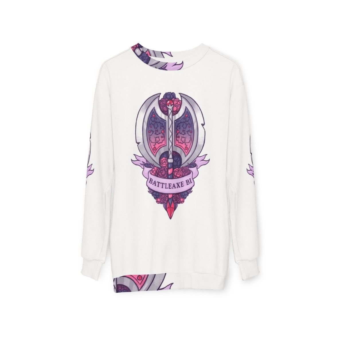 Bisexual Battleaxe Floral Sweatshirt - hanging