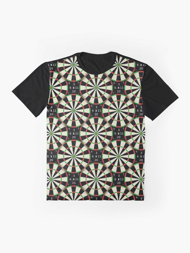 Dartboard 180 graphic design printed on a t-shirt for darts enthusiasts - Flat lay