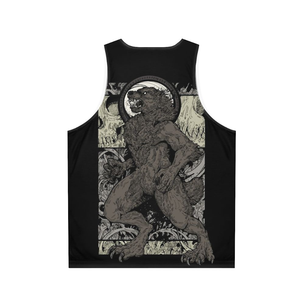 Unisex werewolf wolf skull ritual tank top - Back