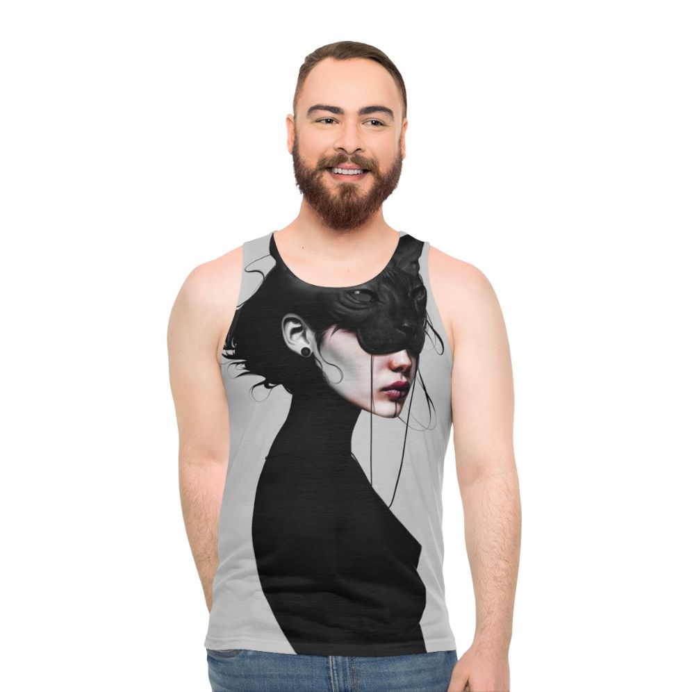 Moody portrait unisex tank top - men