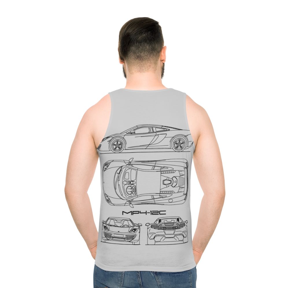 Mclaren MP4 12C Blueprint Unisex Tank Top - men back