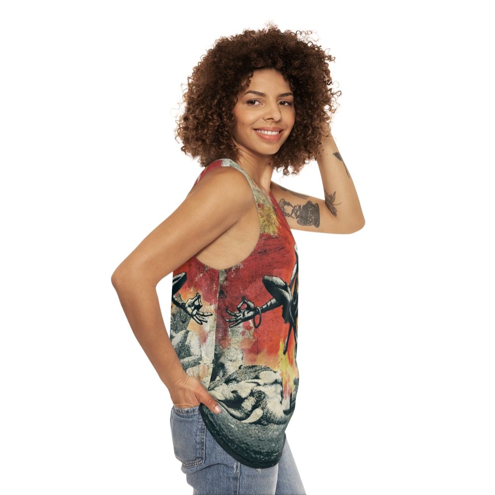 Dhalsim-Inspired Yoga Master Unisex Tank Top - women side