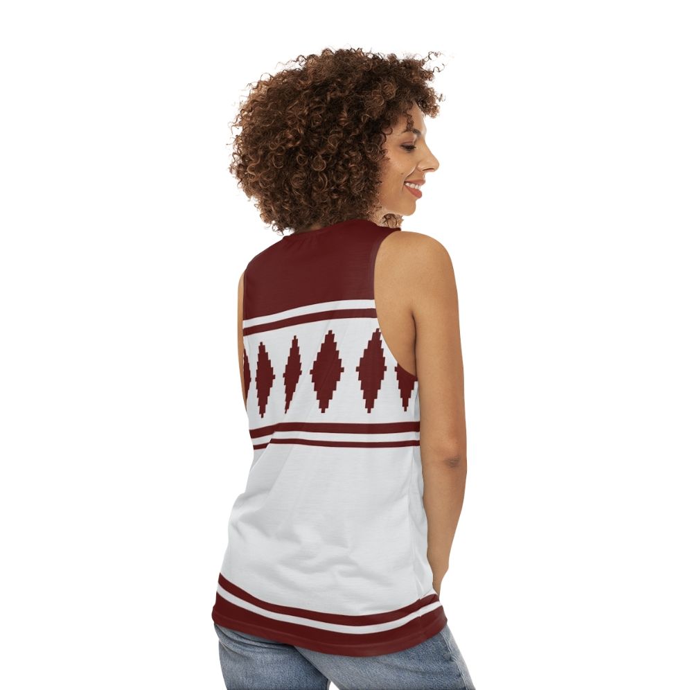 Unisex tank top with traditional Finnish Jussipaita pattern - women back