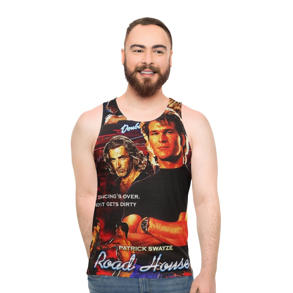 Patrick Swayze wearing the Road House unisex tank top - men