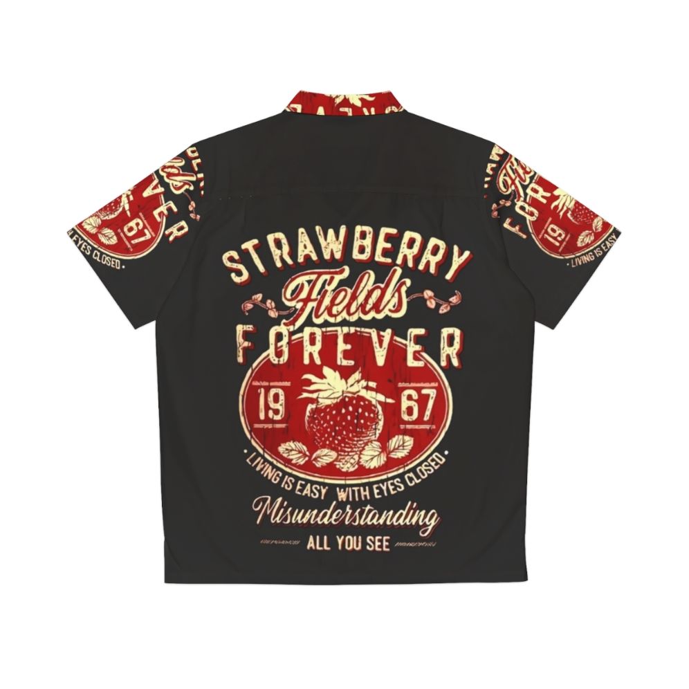 Strawberry Fields Forever Hawaiian Shirt with Floral Print - Back