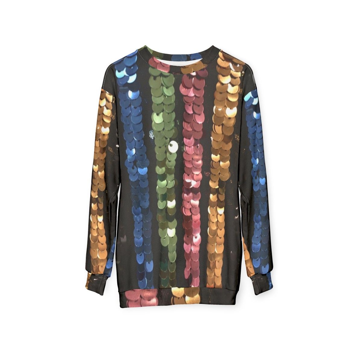 Shimmery sequin sweatshirt with vertical lines - hanging