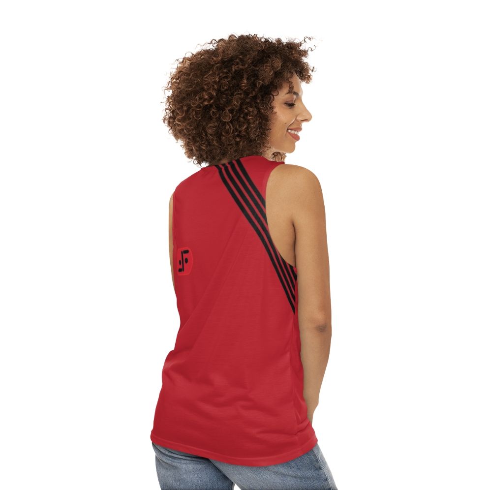 V The Visitors Unisex Striped Tank Top - women back