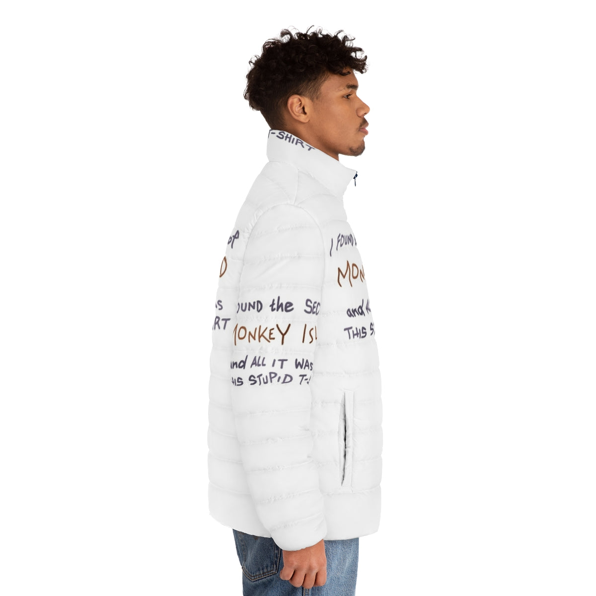 Monkey Island Puffer Jacket featuring Guybrush Threepwood and LeChuck - men side right