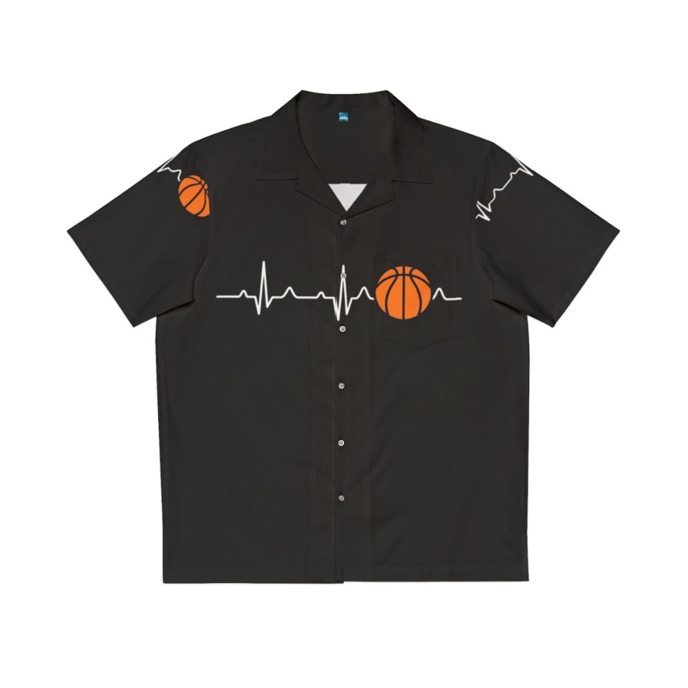 Basketball Heartbeat Hawaiian Shirt for Sports Fans