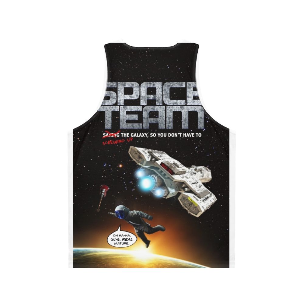 Space Team Unisex Tank Top with Galaxy Design - Back