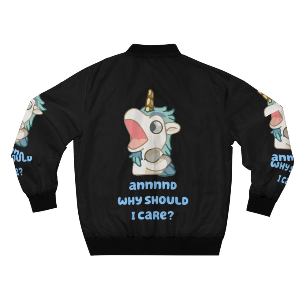 Bluey Unicorse Kiss Bomber Jacket with Cartoon Characters - Back