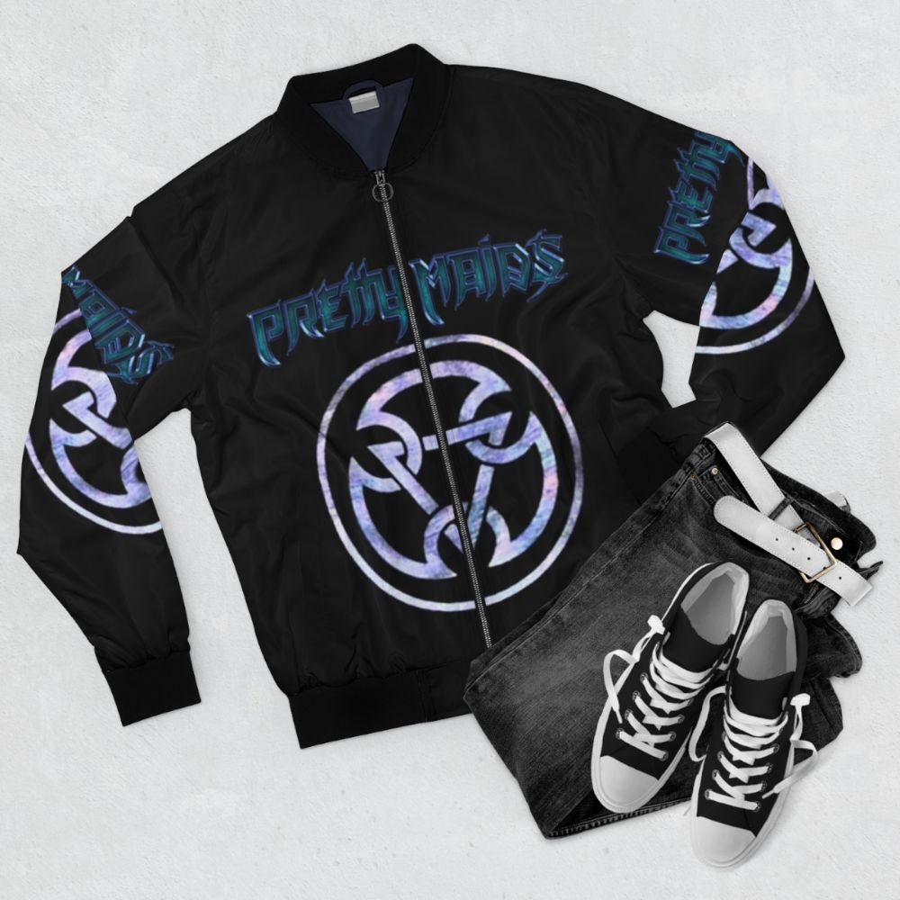 Pretty Maids Hard Rock Heavy Metal Band Bomber Jacket - Flat lay