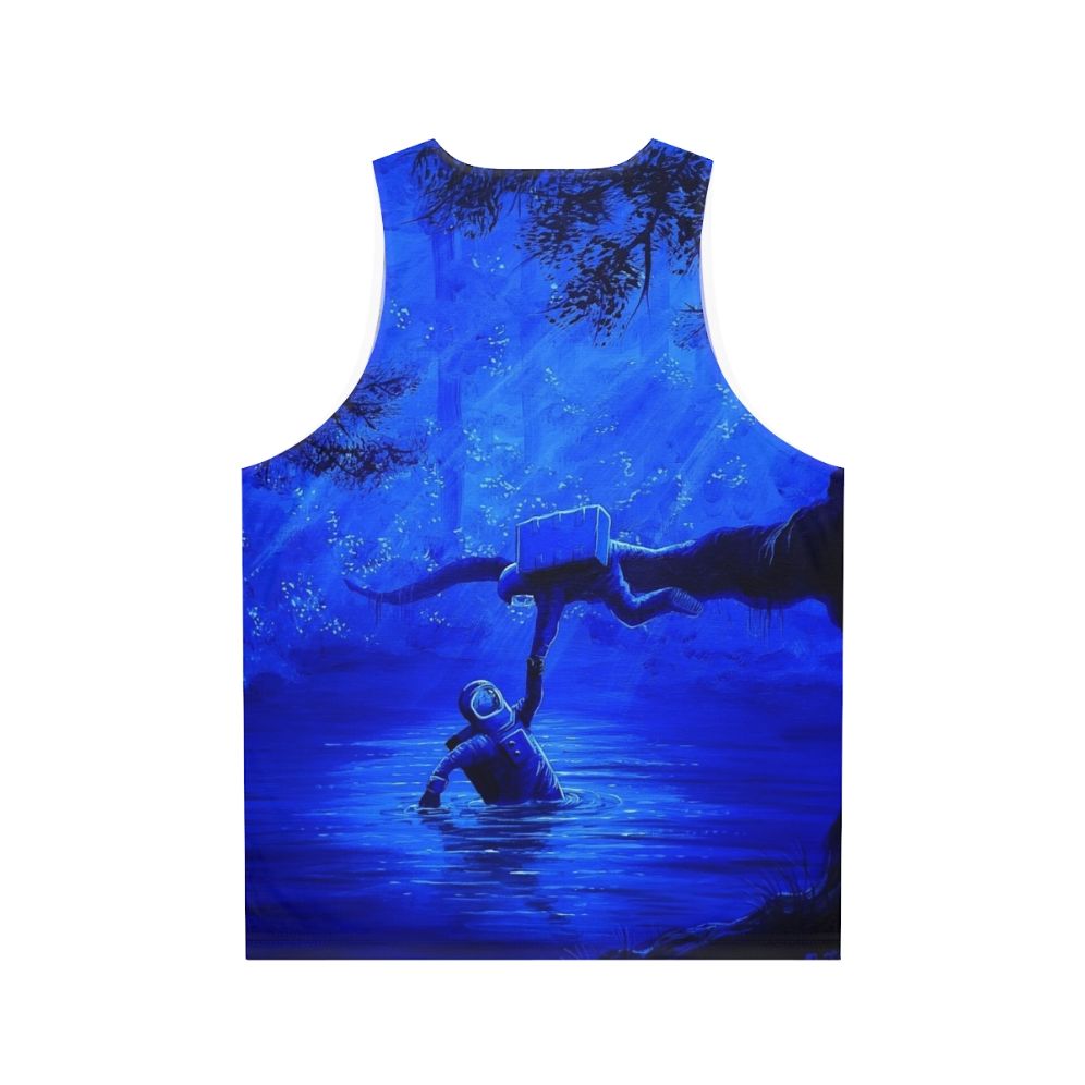 Astronaut spaceman space surrealism nature unisex tank top - Back