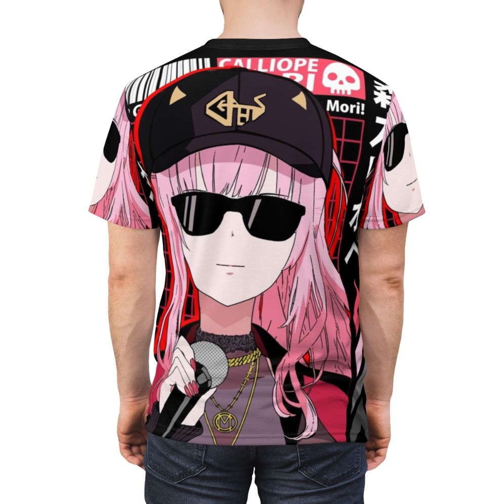 Anime-inspired Calliope Mori t-shirt featuring the Hololive EN Virtual Youtuber - men back