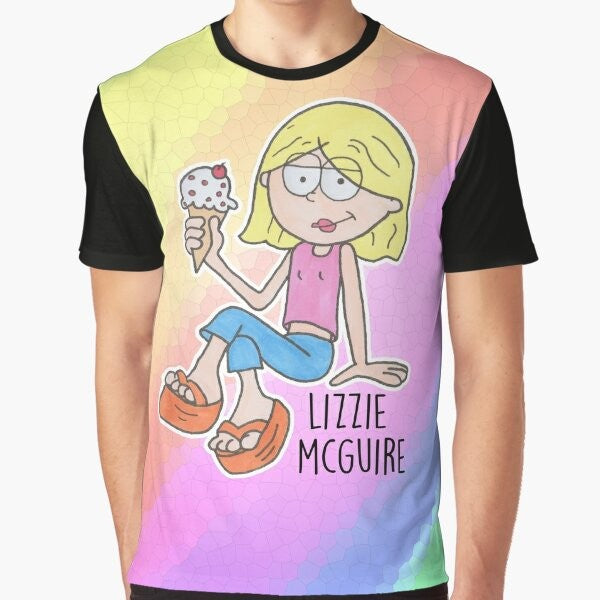 Lizzie McGuire Graphic T-Shirt featuring the iconic cartoon character and Hilary Duff