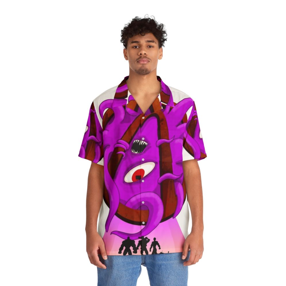 Borderlands Tentacles Hawaiian Shirt, featuring the Borderlands logo and tentacle design - People Front