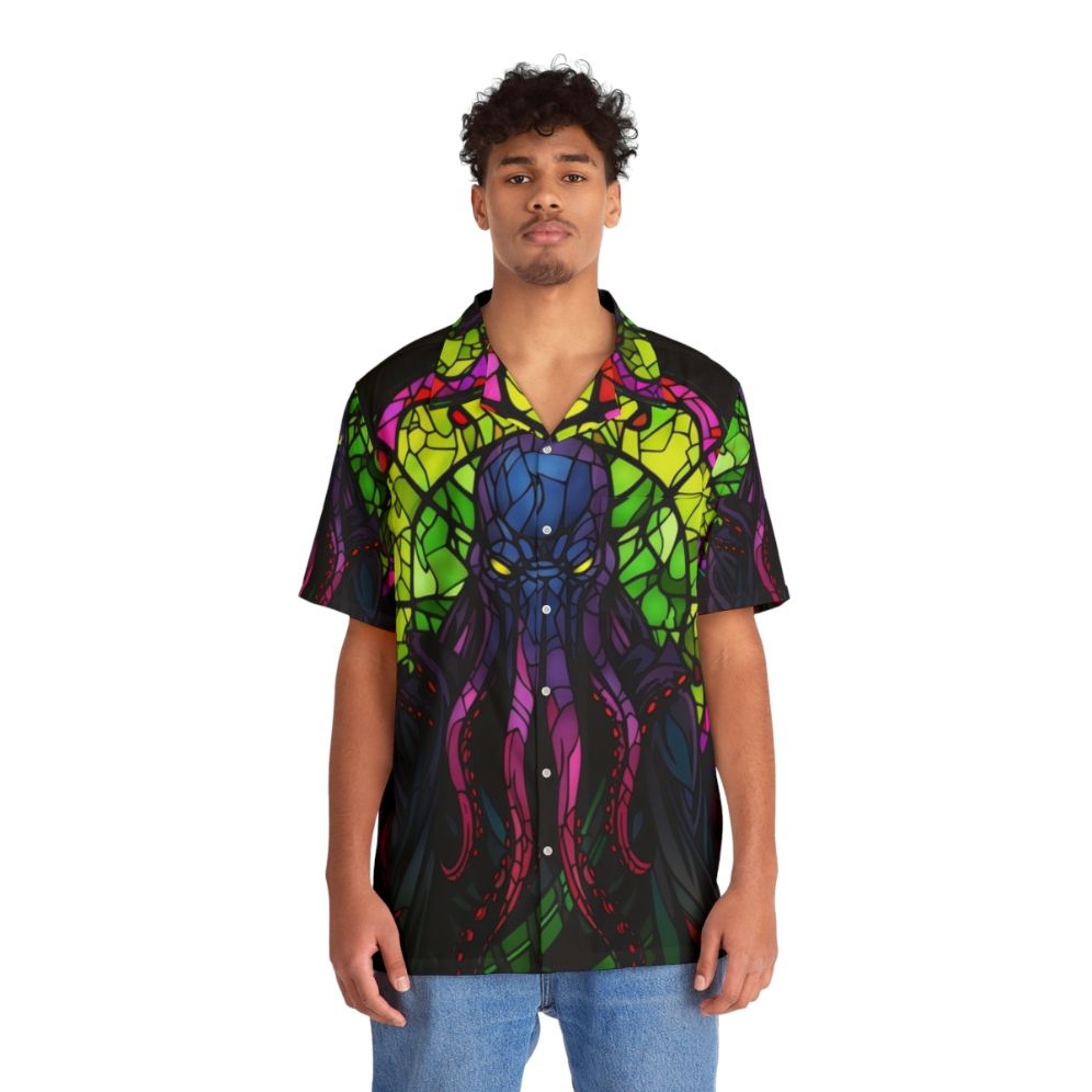 Stained Glass Mindflayer Hawaiian Shirt - People Front