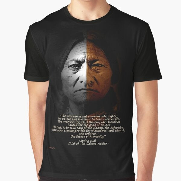 Sitting Bull Native American Warrior Quote Inspirational Graphic T-Shirt Design